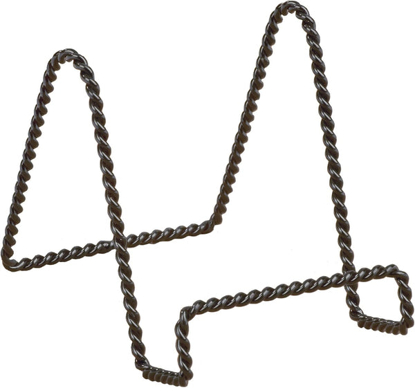 Tripar Decorative Twisted Wire Stand, Black Tabletop Display, 4 Inch Depth, Handcrafted Square Edge Design