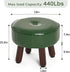 13in 13''L 13''W 10.2''H, oakvivo Small Foot Stool Ottoman, Round Faux Leather Foot Rest for Couch, Under Desk Pouf