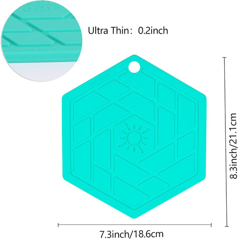 Trivet Mat, Set of 3 Silicone Pot Holder, Hot Pads, Potholder for Pots and Pans (Aqua Saltwater) by Shinemade
