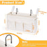Bedside Caddy Organizer with Fixed Straps and Water Bottle Holder, 2pcs White for Home, College Dorm, Bunk Bed