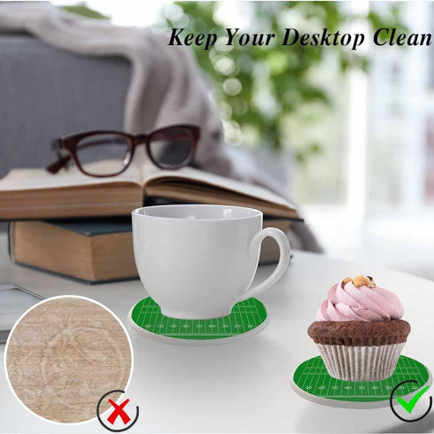 oFloral 2 American Football Field Coasters for Drinks Coasters for Table Ceramic Absorb Stone Coasters with Coffee