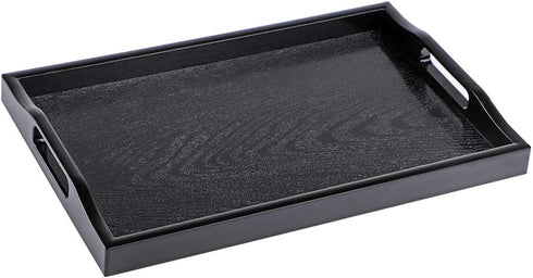 MDLUU Plastic Serving Tray, Ottoman Tray with Cutout Handles, Rectangle Butler Tray for