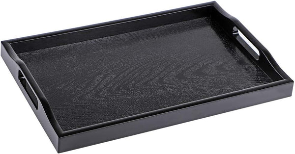 MDLUU Plastic Serving Tray, Ottoman Tray with Cutout Handles, Rectangle Butler Tray for
