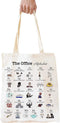 Funny The Office Merch Gifts Tote Bag for Women, Natural Reusable Eco-Friendly Cotton, Off White