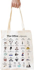 Funny The Office Merch Gifts Tote Bag for Women, Natural Reusable Eco-Friendly Cotton, Off White