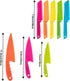 JOVITEC 8 Pcs Kid Cooking Kitchen Knife Set, Multi Colors Square Knife, Children's Safe Chef Nylon Knives for Cutting