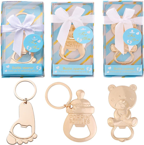 Yuokwer 24 (Blue-3) pcs Baby Shower Favors for Guest Bottle Opener Baby Shower Keepsake Baby Shower Return Gift