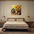 CXHOSTENT Sunflower Wall Decor, Farmhouse Flower Canvas Prints for Bathroom Kitchen Rustic Yellow Floral Paintings