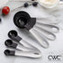 COOK WITH COLOR 12 PC Measuring Cups and Spoon Set, Stainless Steel Handles, Nesting Kitchen Liquid Measuring Set, Black