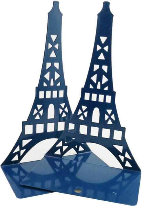 Winterworm Stylish Modern Paris Eiffel Tower Metal Decorative Bookend, Blue, Book Organizer for Home Office