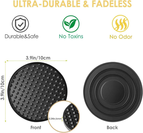 6 Pack Set Silicone Coasters with Holder, Drink Coasters for Hot & Cold at Bar, Desk, Tabletop-Protection, Round Cup