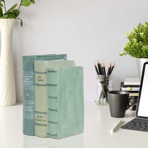 5.5 4.5 7.5 Inch Guichifun Decorative Books Living Room Dcor - Resin Sage Green Faux Books Fake Modern Home Decoration