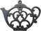 Teapot Cast Iron Trivet for Hot Pots, Kitchen & Dining Table, Black, 8 by 6.1 Inches, Gift for Home Decor