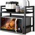 Microwave Oven Rack, Expandable Stand for Kitchen Utensils Storage, Carbon Steel Over Microwave Shelf