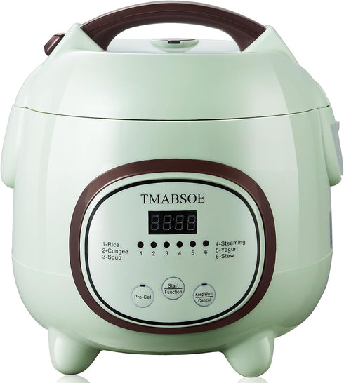 TMABSOE Rice Cooker 6 Cup (Cooked), Small Rice Cooker with 6 Cooking modes,24-Hr