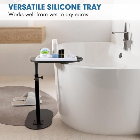 Bloss 11.8" Counter Tray Set for Bathroom/Kitchen, Silicone Tray for Soap, Sponge, Perfume, Jewelry, Candle, Key
