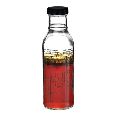 Kolder Salad Dressing Mixer Bottle, Glass, 13-Ounce Capacity with 8 Classic Recipes