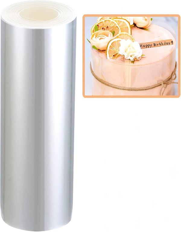 Acetate Cake Collar 6 Inch x 394 Inch, Transparent Cake Rolls for Mousse Chocolate Wrapping and Decorating.