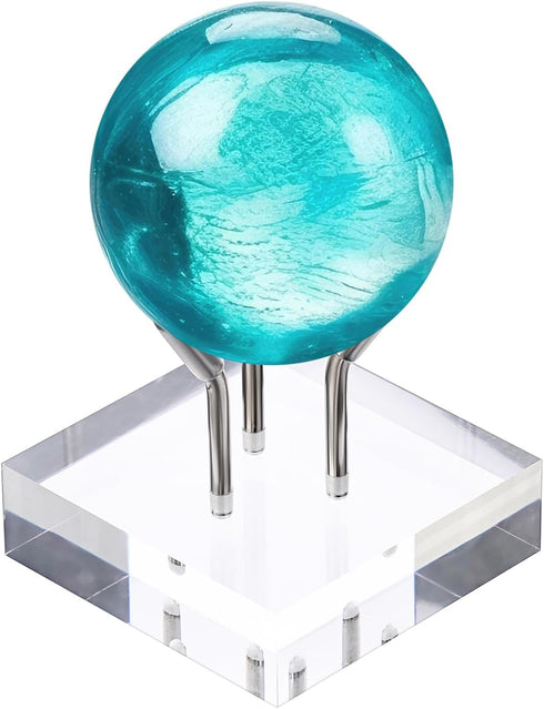 Hipiwe Acrylic Display Stand, Medium Three Metal Peg Easel for Fossils, Crystals, and Geodes in Silver