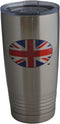 Rogue River Tactical 20 Oz. Stainless Steel Travel Tumbler Mug Cup with Lid | UK Flag | Vacuum Insulated Hot or Cold