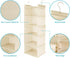 MAX Houser 5 Shelf Hanging Closet Organizer, Foldable Cloth Shelves with 4 Side Pockets, Space Saver - Beige