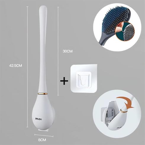 2025 Set Modern Flexible Silicone Toilet Caspa for Home Silicone Toilet Wand Bowl Brush and Holder Cleaning Wall