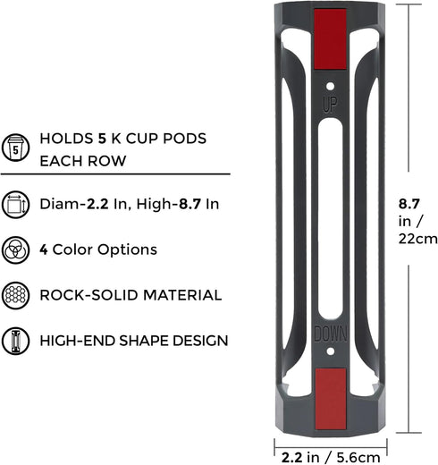 K Cup Holder for Keurig: Coffee Pod Holders for Counter Small Space - Wall Mount Kcup Holders, 2 Pack, Gray