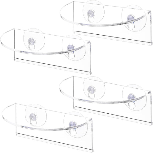 Suwimut 4 Pack Window Plant Floating Shelf, Suction Cup Shelf for Fish