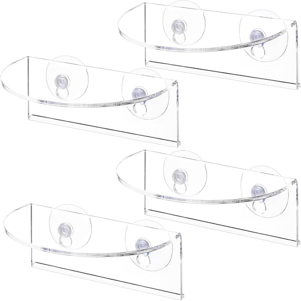Suwimut 4 Pack Window Plant Floating Shelf, Suction Cup Shelf for Fish