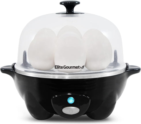 Elite Gourmet EGC-007B# Rapid Egg Cooker, 7 Easy-To-Peel, Hard, Medium, Soft Boiled