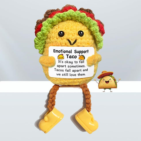 AicooFest Positive Crochet Taco Emotional Support Taco Plush Mothers Day Graduation Teacher Appreciation