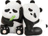Whbbbj 2pcs Cute Panda Decorative Bookends, Resin Unique Animal Book Ends, Fun Modern