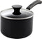 Cook N Home Nonstick Sauce Pan, 3-Qt with Glass Lid, Multi-purpose Kitchenware, Black Aluminum