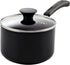 Cook N Home Nonstick Sauce Pan, 3-Qt with Glass Lid, Multi-purpose Kitchenware, Black Aluminum