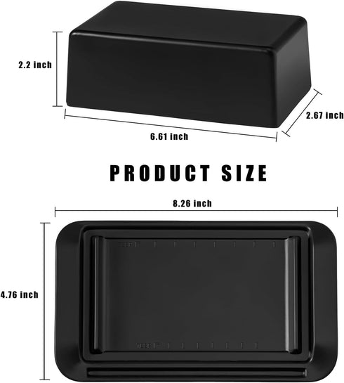 Countertop 2 Butter Dish with Lid, Large Butter Dish with Lid for Built-in Knife Slot Butter Keeper for Kitchen
