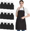 Bib Black Apron for Women Men Adult Chef, 12 Pack Kitchen Aprons