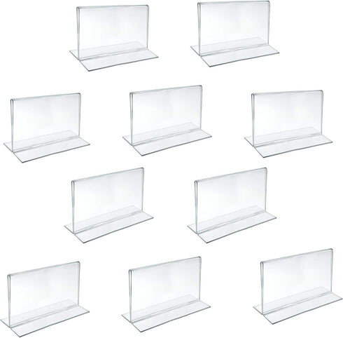 Azar 152727 Horizontal Double-Sided Stand Up Sign Holder, 10 Count, Clear, 6 in W X 4 in H