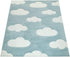 2'8" 4'11" Paco Home Modern Kids Rug with Clouds in Blue Pastel for Nursery, Size: x
