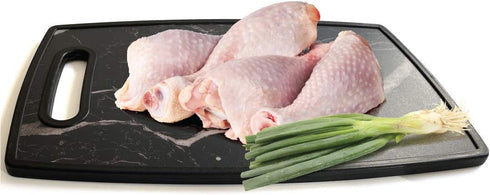 Lily's Home Kitchen Cutting Board Set (2-Piece) with Handles, Marble Finish, Non-Porous, Dishwasher Safe