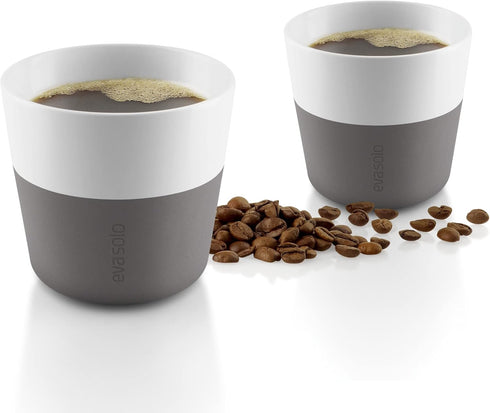 Eva Solo 2 Lungo Tumbler Mugs, 8 oz Porcelain Coffee Cups, Grey