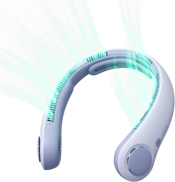 JISULIFE Upgraded Portable Neck Fan, Hands-Free Personal Fan with 5 Speed Gears, 3900 mAh Rechargeable