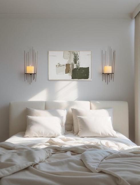Set 2 Sziqiqi Wall Candle Holder Black: Wall Candle Sconces of for Pillar - Modern Sconces Decor for Living Room