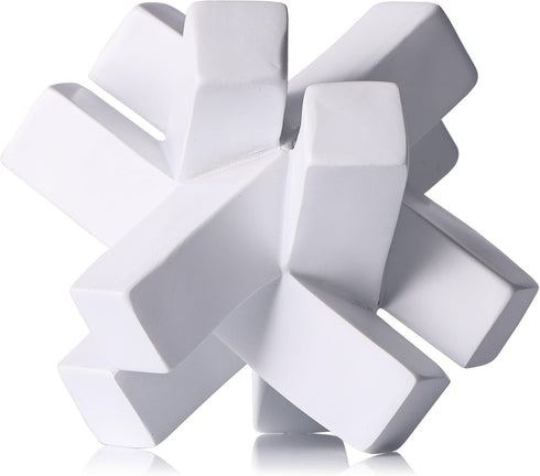 XMGZQ White Knot Statue for Coffee Table Decor,Modern Minimalist Geometric Knot Sculpture