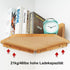 Set 2 Corner Wall Shelves, Corner Floating Shelves of Solid Oak Wood Display Shelf with Wire Hole Small Plant