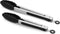2 Pack Black Kitchen Tongs, Premium Silicone BPA Free Non-Stick Stainless Steel BBQ Cooking Tongs, 9-Inch & 12-Inch