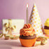 Luter 48Pcs Metallic Birthday Candles in Holders for Tall Birthday Cake and Long Thin Cupcake Decoration