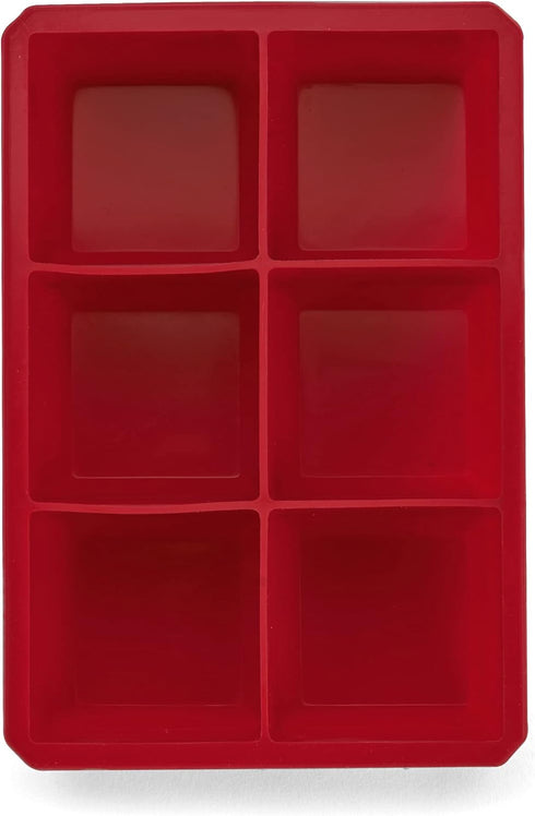 Houdini Large Cube Silicone Tray Ice Mold, 2 Pack, RED, 5257595