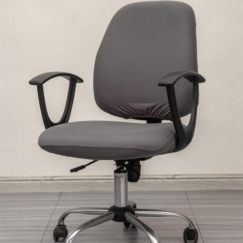 Computer Office Chair Cover, Protective & Stretchable Universal Chair Slipcover, Dark Grey