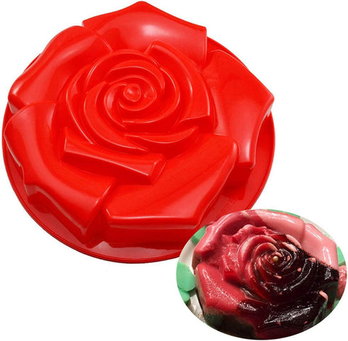 Cake Mould Silicone, Square Rose Cake Mould, Big Family Cake Mould for Cakes, Pizza, Bread Baking Tools, Bakeware,