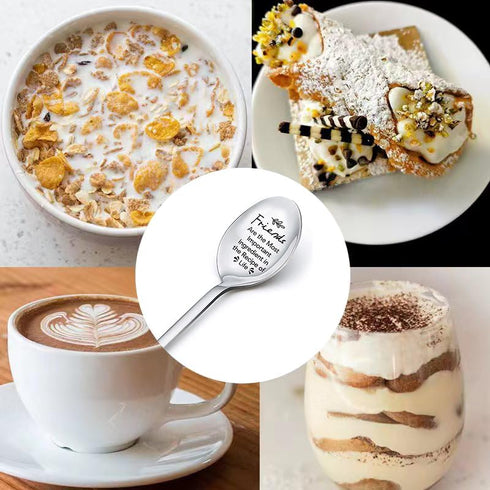 Birthday Gifts for Women Friendship Spoon Gifts for Men Bff Gifts for Best Friends Gifts for Teen Girls Boy Friends Are the Most Important Ingredient Recipe of Life Engraved Tea Coffee Spoon